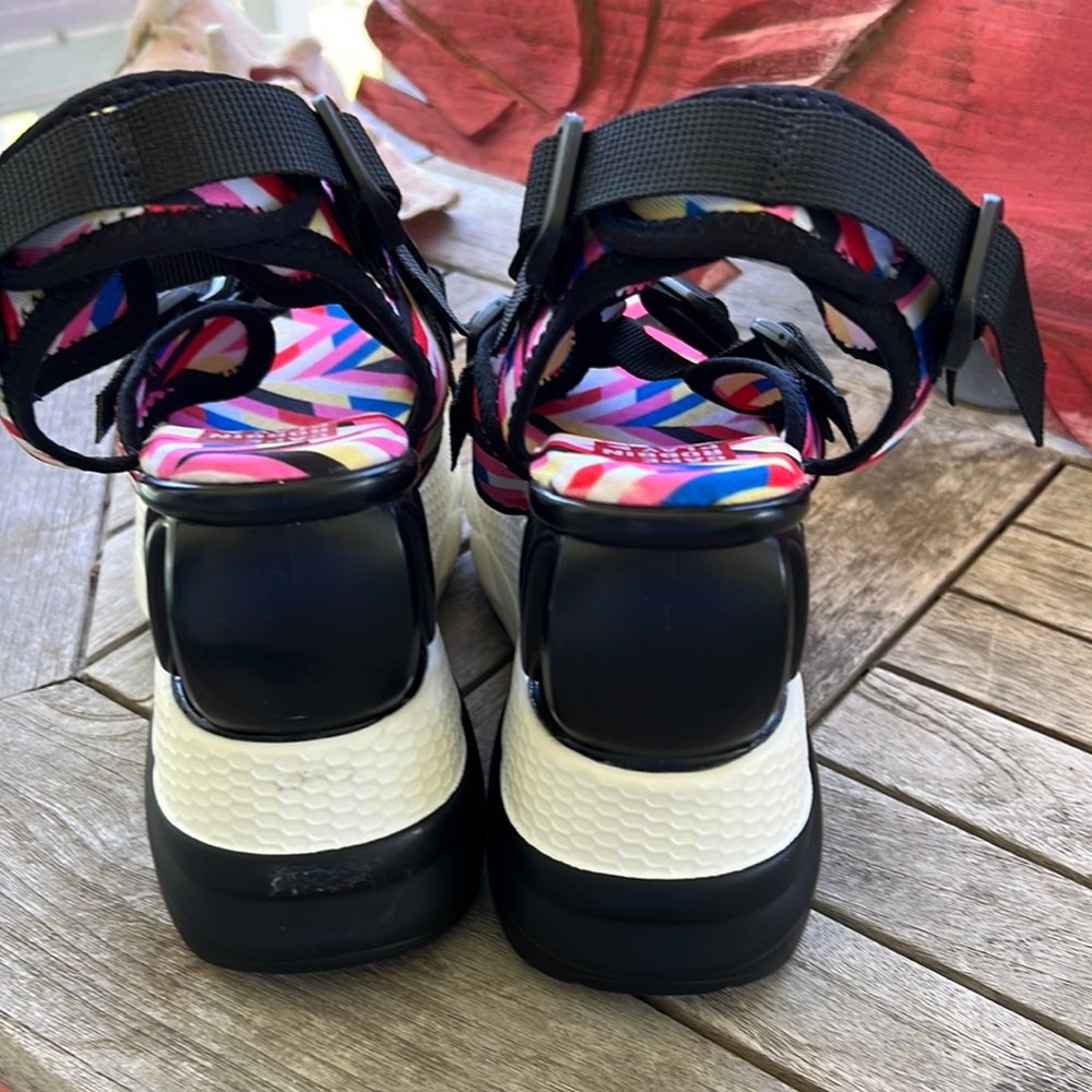 Cape Robbin Play Dirty Remix Platform Sandals Size 7 Wearable Art 🖼️ Like New - Picture 8 of 13